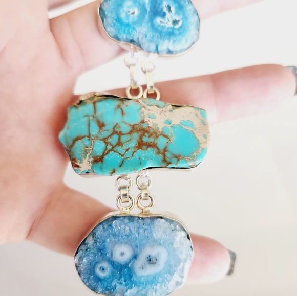 Variscite Quartz and Topaz bracelet - Picture 3 of 6